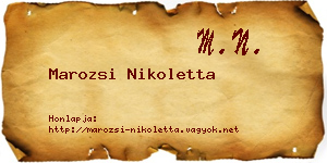 Marozsi Nikoletta névjegykártya